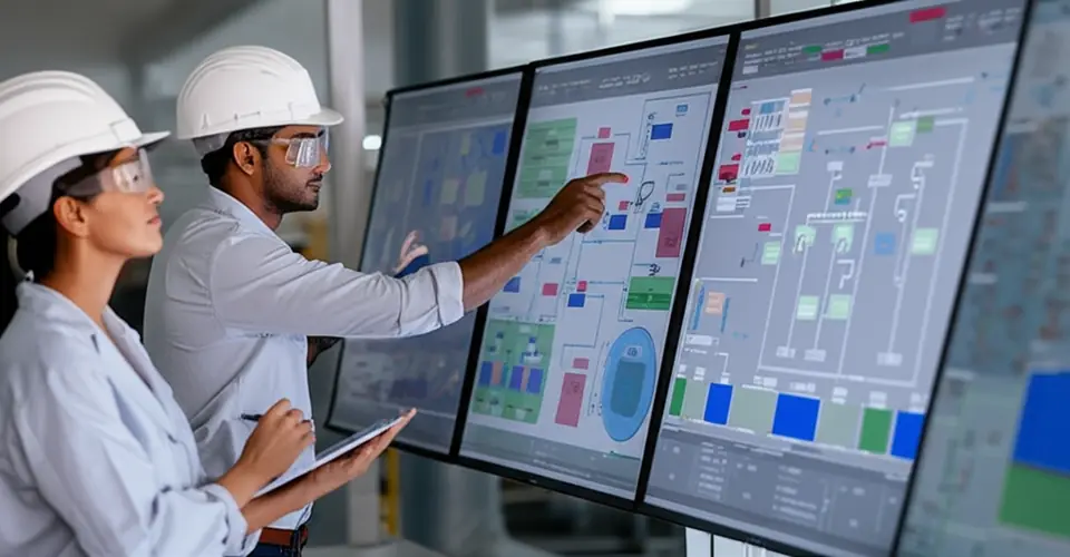Gastek engineers reviewing process control screens