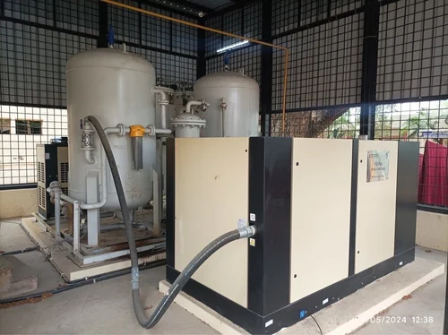 PSA Oxygen Plant installation with pressure vessels and control system for medical and industrial oxygen production